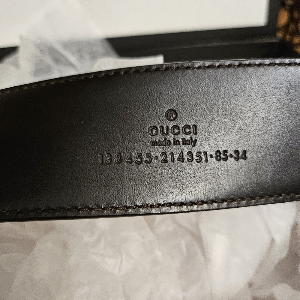 Authentic Gucci canvas and leather belt - Picture 5 of 8